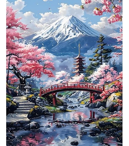 Kit Dipingi Con I Numeri TOSTOG Per Adulti - Paesaggio Su Tela 30x40cm Con Telaio, Colori Acrilici E Pennelli - Fai Da Te