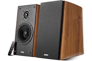 Edifier R2000DB - Kit de Altavoces Bluetooth 2.0 con Mando a Distancia IR y Entrada óptica, 120 vatios - Warm Oak