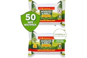 Insect & Mosquito Repellent Wipes | Free of DEET | Biodegradable | Effective on Mosquitos | BedBugs | Horse Flies | Midges | Ticks | Long Lasting | (Multipack Bundle by FREYPAC®) (2)