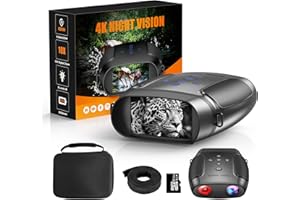 Letcmoi Binocolo Visione Notturna Occhiali - Infrarossi Visibile 600M nel Buio Totale con Zoom Digitale 10X, Ricaricabile 5000mAh, con Scheda TF 32GB, per Caccia, per Adulti