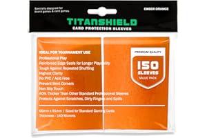 TitanShield (150 Sleeves/Ember Orange Standard Size Trading Card Sleeves Deck Protector for Magic The Gathering MTG, Pokemon