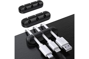 SOULWIT® Clips Câble Organisateur Bureau, Lot de 3 Support de Câble, Organisateur de Cordon, Gestion des Cables, Câble Rangement pour USB Câbles de Chargeur/Souris/Écouteur/PC