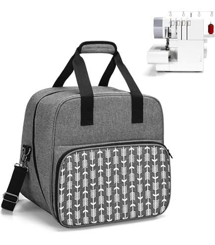 Luxja Borsa per Macchina da Cucire, Borse da Trasporto Macchine da Cucire e Accessori (con Staccabile Trolley), Grigio