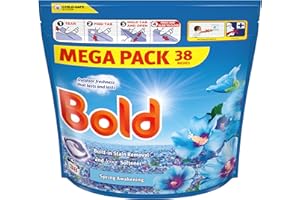 Bold PODS Washing Liquid Laundry Detergent Capsules 38 Washes, Spring Awakening, Outdoor Freshness That Lasts And Lasts, With Built-In Lenor Softener