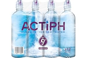 Alkaline Ionised Spring Water pH9+ (12x 600ml) Purified with Electrolytes Clean and Smooth Taste ACTIPH Water