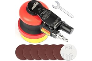 Mini lijadora neumática Autolock, lijadora orbital aleatoria de 3 pulgadas, 12000RPM Mini lijadora neumática para trabajos de carrocería, lijadora de alta velocidad y pulidora