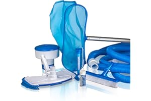 Gre AR20641 - Kit Limpiafondos para Piscinas Desmontables. Limpiafondos Manual de Apiración con una Potencia mínima de 0,3 CV. para el Fondo de Piscinas Pequeñas y Medianas.