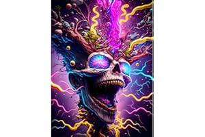 EOBROMD Squelettes Diamond Painting, 5D DIY Broderie Diamant Painting Kit Complet, Peinture Diamant Artisanat Strass Point de Croix Painting pour Adultes Enfants, Décoration Intérieur 30x40cm