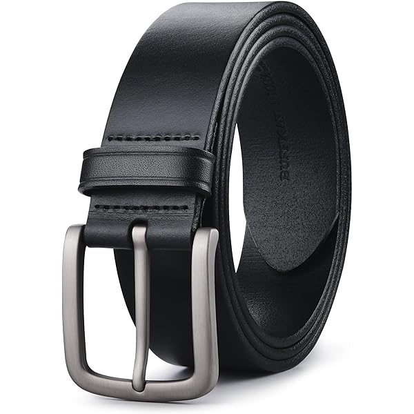 Giantsize Extra Long Genuine Leather Belts For Big & Tall Men - 60 To 62 Inch, 1.5" Wide, Adjustable Black Dress Belt