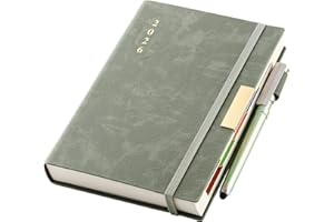 DONFULFIP 2026 Diary A5 Page a Day,Diary 2026 from Jan to Dec,Full Year Planner 2026,Hardcover Daily Planner with Colorful Monthly Tabs,Pen,Pen Loop, Inner Pocket, Bookmarks (Green)