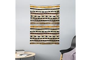ABAKUHAUS Tribal Tapiz de Pared y Cubrecama Suave, Étnico Africano con Trippy Formas Geométricas Atemporal Herencia Salvaje, Objeto Decorativo Lavable, 110 x 150 cm, Multicolor