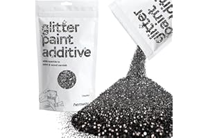 Hemway Black Glitter Peinture Additif Chunky 1/40" 0.6mm pour l'émulsion Peintures à l'eau - Intérieur et Extérieur Mur, Plafond, bois, vernis, mat, brillant, satin, soie - 100 g / 3,5 oz