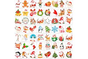 HOWAF 96 Hojas Tatuajes Navidad Niños, Tatuajes Temporales Niños Calcomanias Navidad Tatuajes Niñas Niños Navidad Relleno Pñatas de Cumpleaños Infantil Detalles Navidad Baratos para Regalar