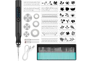 Ainiv Electric Engraving Tool Kit, USB Cordless Rechargeable Engraving Pen, Mini DIY Engraving Tool Kit, 30 Drill Rotary Carving Tools for Carving Glass Wood Metal Stone Plastic Jewelry, Black