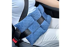 D. COZY Stoma Sicherheitsgurtkissen Stoma Sicherheitsgurtschutz Stomabeutel Abdeckung Kissen für Fahren Ileostomie Stomie Stützkissen Urostomie Supplies Auto Frauen Männer Minky Dot Denim Blau