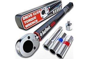 Aurlloct Llave Dinamométrica 3/8" 5-70 Nm, Llave Dinamométrica Set con Barra de Extensión de 75 mm, Enchufe de Bujíay 14 y 16 mm, Adaptadores 3/8"-1/2" Negro