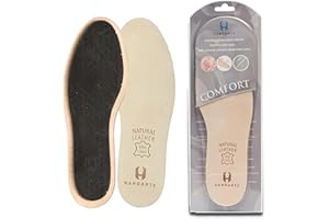 H HANDARTE HANDARTE Leather Thin Insoles for Women | Dress Shoe Inserts | Anti Sweat & Odor Eater Soles - 100% Natural Goatskin & ChromeFree (Size UK 6 | EU39)