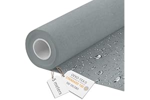 DreamRoots Tessuto Impermeabile al metro 160 cm, 220 g/m² 600D, Stoffa a Metro per Cuscini Esterni Light grey 5M