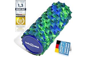 Body & Mind Rouleau de Massage Rouleau de Fitness Rouleau de Sport Rouleau thérapeutique ; entraînement des fascias au Niveau de la Nuque, du Dos et d'autres Groupes Musculaires (Vert-Bleu)