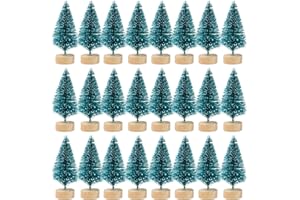 CHDZSW 24 Stück Grün Mini Weihnachts Baum, Mini Künstlich Miniatur Tannenbaum, Klein Künstlicher Flaschenbürste Weihnachtsbaum, Weihnachtsbaum Deko, Klein Weihnachtsdeko für Tischdeko, DIY, Schaufenster