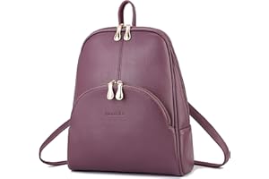 Nevenka Rucksack Damen Cityrucksack Daypack Tagesrucksack PU Leder Zweiwege Reißverschluss Elegantes Design (Violett)