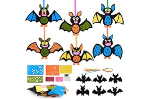 WuGU Kit Lavoretti Creativi, Set di Lavoretti per Pipistrelli di Halloween, Artigianato Creativo fai-da-te di Halloween, Bambini di 3-10 Anni Regalo, Regali di Halloween per Bambini