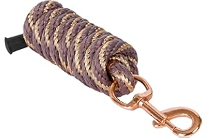 START ENJOY THE RIDE Führstrick Pferd Start HardRosegold PP 2m Pferdestrick mit Panikhaken und Karabinerhaken, Anbindestrick, Strick, Führleine, Anbindeseil Pony, Esel, Ziege (Braun/Rosegold, Karabinerhaken)