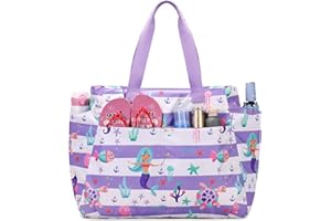 Makukke Sac de Plage xxl Famille Avec Fermeture éclair Sac de Natation étanche pour Femme Sac Fourre-tout de Plage d'été Sac de Plage Piscine Pique-nique