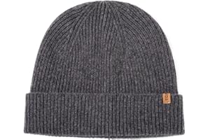 TOP-EX Ponadwymiarowa czapka z kaszmiru z wełny merynosów, unisex, czapka beanie z mankietami, dzianinowa czapka zimowa