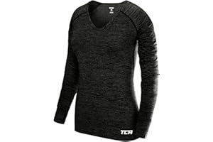 TCA Mujer Elle Camiseta Termica con Cuello en V - Manga Larga