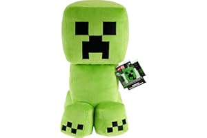 Mattel Minecraft Creeper Peluche géante de 40 cm au Design pixélisé, avec détails fidèles au Jeu, HWD75