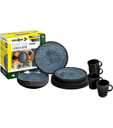 Brunner Set Stoviglie In Melamina Per Bambini – 3 Pezzi Antiscivolo, Tazza 220 Ml, Piatto E Cucchiaio, Per Campeggio