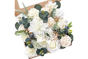 Serwalin Fleurs artificielles blanches en mousse pour bouquets de mariage, centres de table, arrangements de fête, fête prénatale, décoration d'intérieur