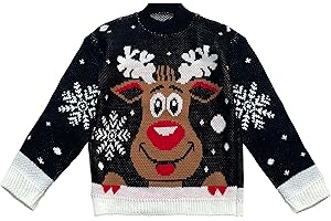 TMK Weihnachtspullover Elch Unisex für Damen Herren Jungen und Kinder warm weich (Artikelnummer 8088)