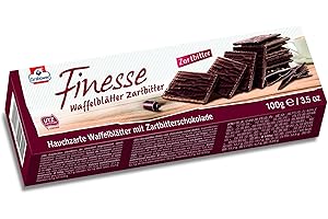 Grabower Finesse Waffelblätter Zartbitter – Knusprige Waffeln mit Schokolade, 100 g