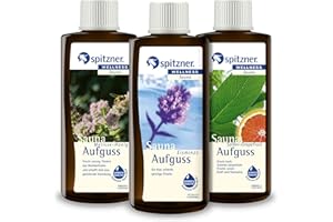 ‎SPITZNER Spitzner Saunaaufguss Set Kräuter (3 x 190 ml) – Wellness Sauna mit aromatischem Saunaduft Eisminze, Melisse-Honig und Salbei-Grapefruit