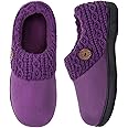 EverFoams Women's Microsuede Slippers Warm Comfy Memory Foam Indoor House Shoes with Knit Collar