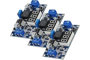 ARCELI DC-DC Buck Voltage Converter Power Module Einstellbares Step-Down-Modul Stabiles 36V 24V 12V bis 5V 2A Netzteilmodul mit LED-Anzeige（3 Stück）