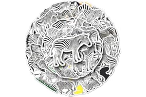 BRIC DODO 50 Stück Zebra Aufkleber Auto Laptop Telefon Gitarre Skateboard Motorrad Fahrrad Tiere Zebra Stickers Set Vinyl Wasserdicht Aesthetic Aufkleber für Jugendliche Kinder Erwachsene