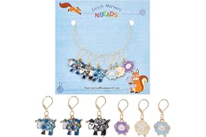 NBEADS 6 Pcs Sheep Stitch Markers, Alloy Enamel Crochet Stitch Marker Charms Locking Knitting DIY Handmade Gift for Knitting Weaving Sewing Accessories Quilting Jewelry Making