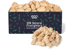 Eco Barn Natural Firelighters (Box of 300) Natural Fire Lighters for Wood Burners, Pizza Ovens & Open Fires. BBQ Lighters, Fire Starters for Log Burners – Genuine Eco-Barn Fire Wood & Eco Firelighters