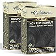 byPureNaturals 100% Organic Hair Colour Powder 2N Soft Black 120gm- Pack of 2 | Safest Beard Colour for Men | Natural Hair Colour for Women & Men