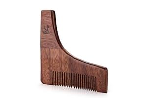 MOTORIZE A.P. Donovan - Bart Schablone aus Holz | Bartkamm | Bart Styling | Rasur Schablone | Rasierhilfe für Männer | Bart Schablone mit Bartkamm