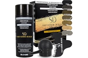 SD SALVATHOR DURAN Fibras Capilares Salvathor Duran 25 g - Kit 3 Unidades (Fibra Capilar + Aplicador + Peine) (Castaño Claro)