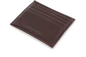 Berliner Bags Etui na karty premium z ochroną RFID i pudełkiem na prezent, etui na karty kredytowe, etui na karty kredytowe ze skóry, smukłe, małe, ciemnobrązowy, Einheitsgröße, Nowoczesny