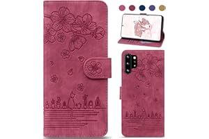 Bxithnr Funda para Samsung Galaxy Note 10 Plus, Funda Libro de Durable Cuero con Móvil Cartera y Magnético, Wallet Flip Caso Cubierta Case Carcasa con Tapa para Galaxy Note 10 Plus - Rojo