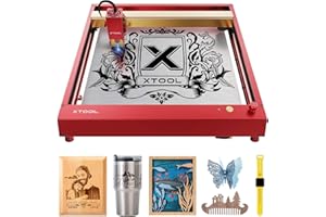 xTool D1 Pro Grabadora Laser Rojo - CNC Grabadora y Cortadora Láser, Mayor Precisión con Velocidad 24000mm/min, 4 Interruptores de Límite, Grabado Láser para Madera, Vidrio, Metal etc (430x400mm)