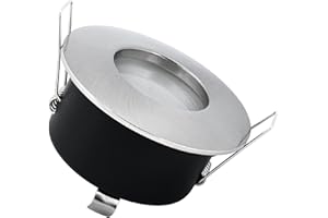 ‎SSC-LUXON SSC-LUXon LED Einbau-Strahler für Bad DIMMBAR, Feuchtraum IP65, Einbau-Leuchte RW-1 Edelstahl gebürstet, 7W warm-weiß, GU10 230V