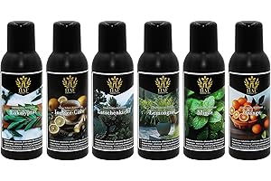 ‎HAF HAF Saunaaufguss Set „Frische Briese“ - 6 x 250ml Sauna Aufgussmittel Eukalyptus, Ingwer-Citro, Latschenkiefer, Lemongras, Minze, Orange - Saunaduft mit natürlichen ätherischen Ölen & ohne Zusätze