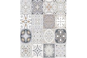 ‎FOLIESEN FoLIESEN - Fliesenaufkleber | selbstklebende Fliesen-Folie für Bad & Küche | Deko Klebe-Folie für Wandfliesen Küchenrückwand & Bordüren | Patchwork No.9, 20x25 cm / 16-tlg. Set